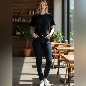 7 for All Mankind b(air) ankle skinny dark wash jeans 24 with stretch